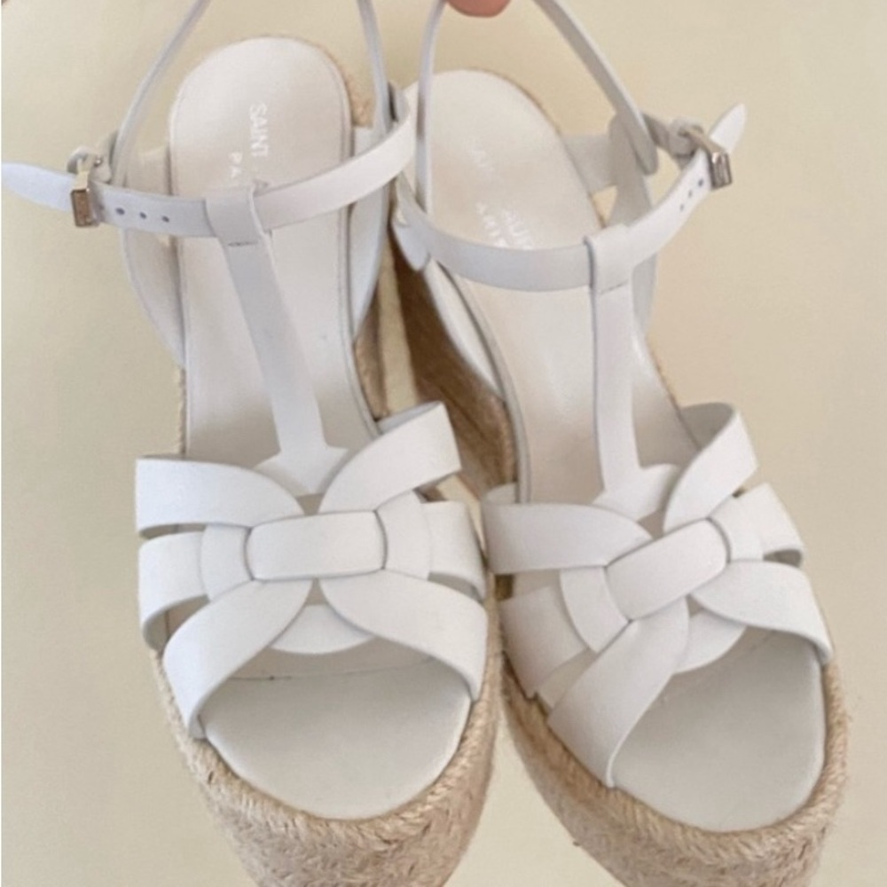 Saint Laurent Tribute 85 leather wedge size 39